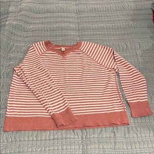L.L. Bean Pink and White Striped Sweater